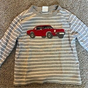 Hanna Andersson Gray and White Striped Shirt